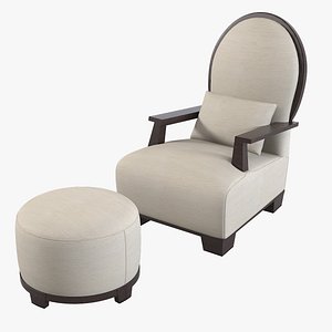 Meridiani Garbo Chair & Pouf