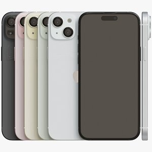 3D Apple iPhone 15 Plus All Colors Smartphone