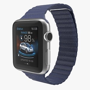 Apple Watch 38mm Magnetic Closure Blue Leather Loop 2 3D Model