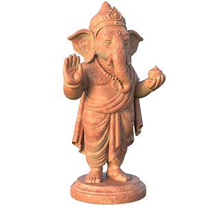 3D model Lord Ganesha Clay Statue