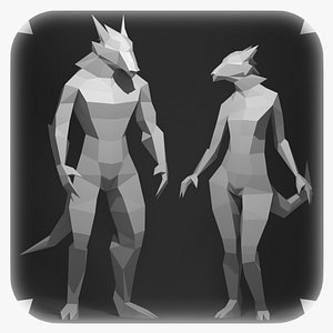 Low Poly Werewolf Models - Rigged