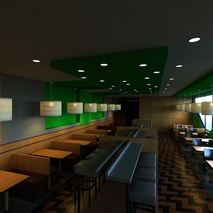 3D cafe interior