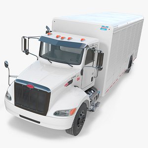 Peterbilt 337 Box Truck White Simplified