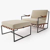 Annette Armchair and Ottoman by Jorge Zalszupin