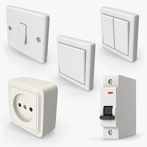 Electrical Light Switches  Sockets Collection 3D model