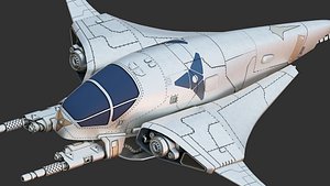 3D model manta fighter spacecraft
