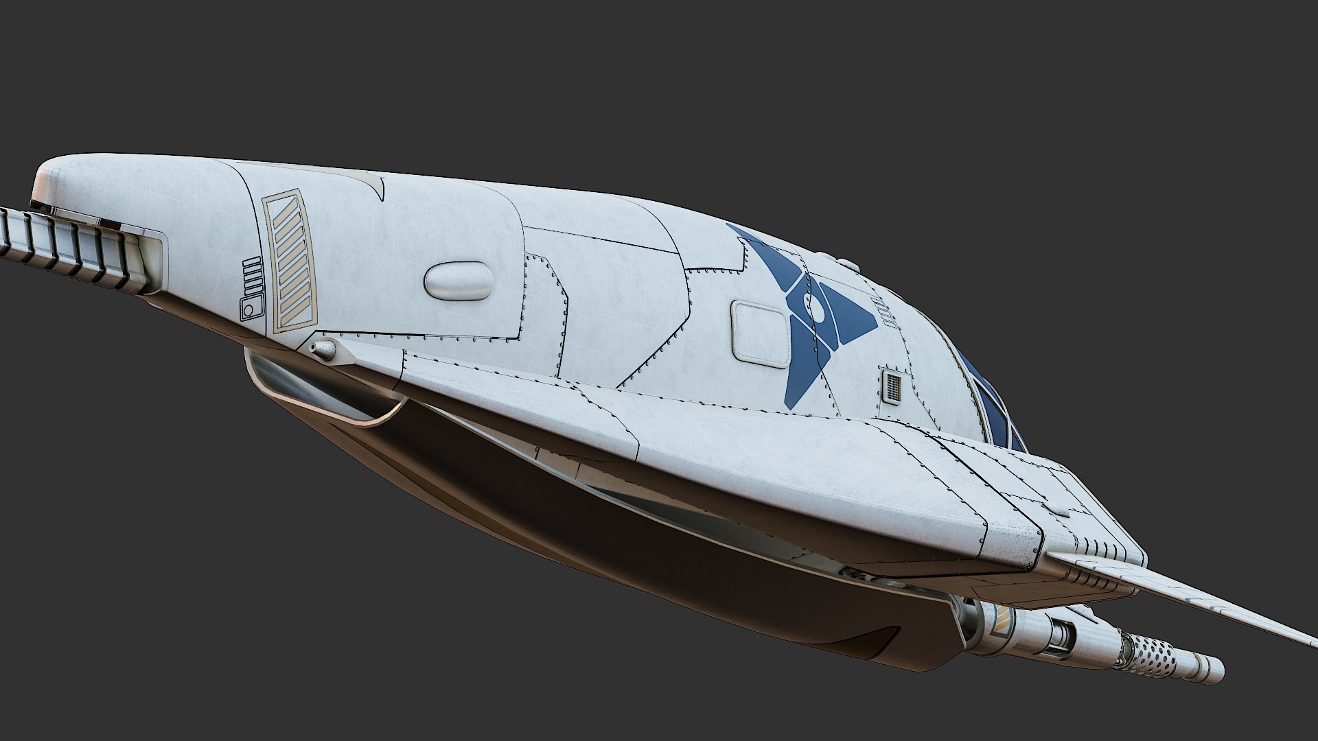 3D Model Manta Fighter Spacecraft - TurboSquid 1654260