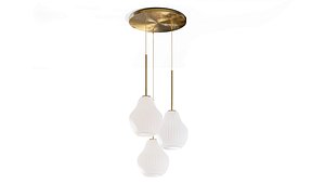 Model Sculptural Glass Ribbed Chandelier Champagne