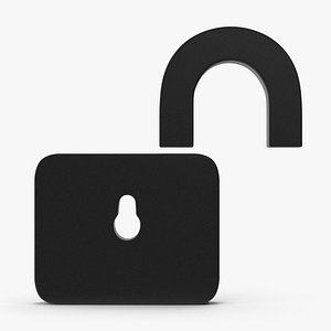 3D model Symbol Unlocked Padlock