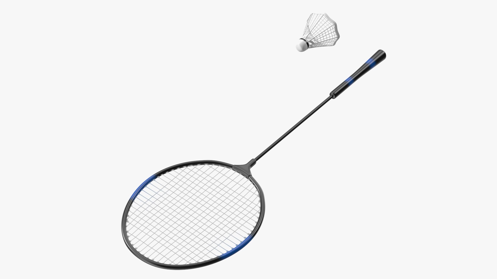 3D Badminton Racquet and Shuttlecock TurboSquid 2121472