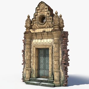 3D old door portal