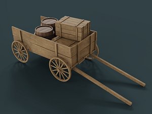Wooden Cart 3D model