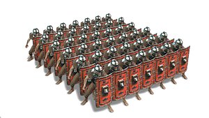 Low poly Legion unit dies with animation 3D model