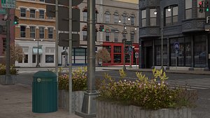 3D LowPoly Trash Can Free 3D model model