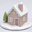 3d model porcelain winter house figure