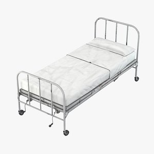 Hospital vintage bed Low-poly 3D model 3D