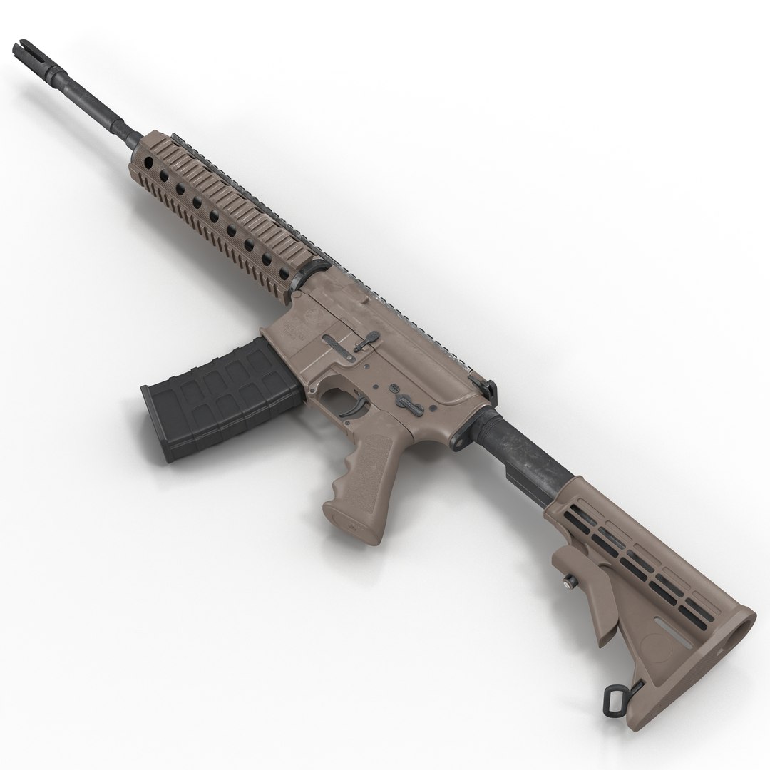 Assault Riffle Generic Sandy 4 3D Model preview