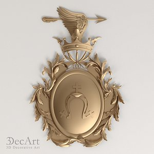 3d family coat arms model