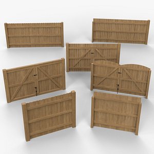 PBR Wood Chain Link Fence For Court D 3D