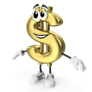 3d model cartoon dollar