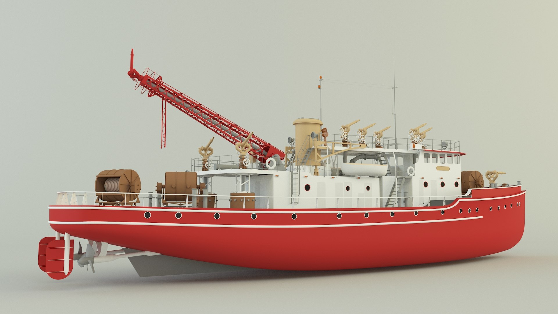 Fire Fighter Ship 3D Model Model - TurboSquid 2230160