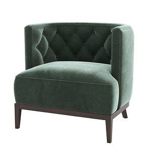 bourbon armchair brabbu chair 3D model