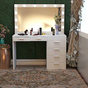 White LED Vanity Desk- Dressing Table-NeuType Bedroom