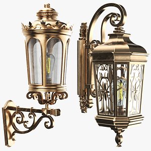 Two Detailed Classic Wall Lights