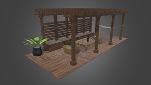 Terrace Wood Structure 3D