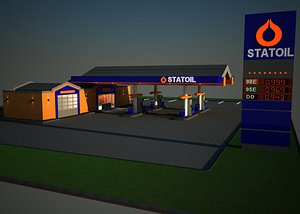 3d model gas station statoil