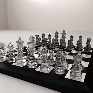 3d chessboard board chess model
