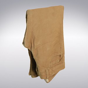 Corduroy Pants In Tan Folded - 3D Scanned