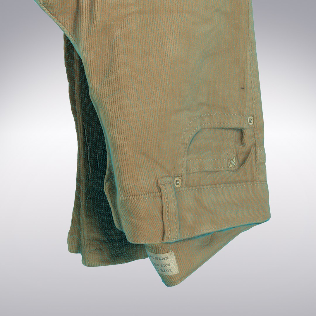 corduroy pants scanning 3d model