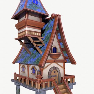 3D Stylized toon building-1 model