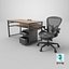 Detailed Desk With Chair