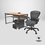 Detailed Desk With Chair