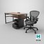 Detailed Desk With Chair