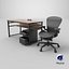 Detailed Desk With Chair