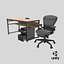 Detailed Desk With Chair