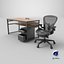 Detailed Desk With Chair