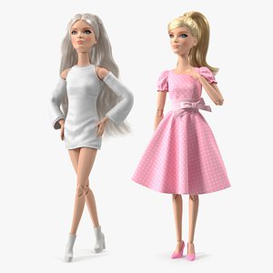 3D Barbie Dolls Collection model