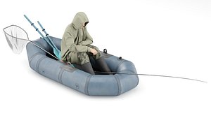 3D Fisherman in a Boat
