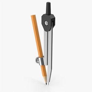 Drawing Compass With Pencil 3D