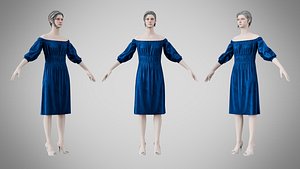 Dress 16 Sapphire Velvet 3D model