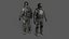 Soldato militare 02 - Personaggio tattico pronto per il gioco, modello 3D low-poly