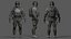 Soldato militare 02 - Personaggio tattico pronto per il gioco, modello 3D low-poly