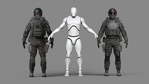 3D Military Soldier 02 - Game Ready Tactical Character Low-poly 3D model model
