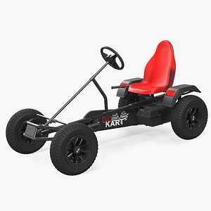 Red Pedal Car with Adjustable Seat Rigged for Cinema 4D