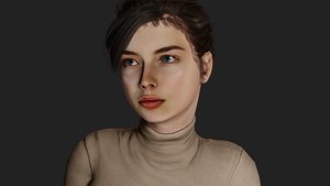 Urban Chic Muse Timeless Beauty in Modern Attire 3D model
