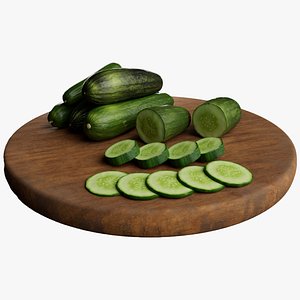 3D Cucumber Photorealistic Low poly 3D model